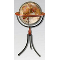 Santa Fe 16" Bronze Metallic Floor Globe w/ Wood Ring & Wrought Iron Stand